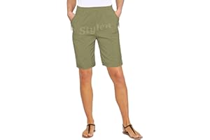 URBAN STITCH Womens Shorts with Pockets Lightweight Elasticated Summer Easy Care Ladies Travelling Pull on Comfy Lounge Shorts Plus Size