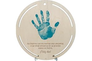 nagu® ES- Cuadro Personalizado con Foto, Marco para Huella de Bebé de Madera Sostenible, Regalos Originales para Hombre, Dia del Padre Regalos, Ideal para Padre Primerizo, Listo para Regalar