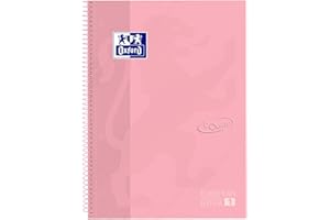 Oxford European Book 1 A4, w linie, 160 stron z kolorowymi marginesami, twarda okładka, z białą tablicą, pastelowy róż