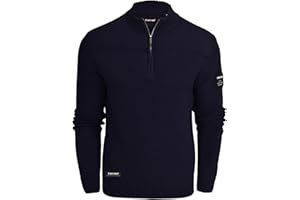Firetrap Men's Fashion Designer 1/4 Zip Jumper - Cotton Blend Warm Winter Quarter Zip Pullover Sweaters - Heavyweight Knitted Knitwear Jumpers, Casual Smart 1/2 Half Zipper Mens Clothing