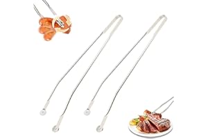 BAIEYE szczypce do grilla 2 sztuki,szczypce do bratwurstów ze stali nierdzewnej,38 cm,przybory do grilla,do kuchni,kiełbasy,grilla,stek,boczku,warzyw