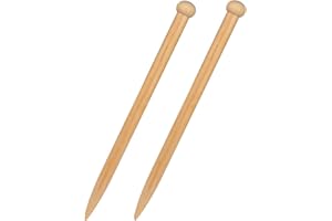 Coopay Agujas de tejer grande de 20 mm, gran aguja de tejer de bambú para lana gruesa y proyecto de punto más grande, alfileres de madera rectos Jumbo para dedos artriticos