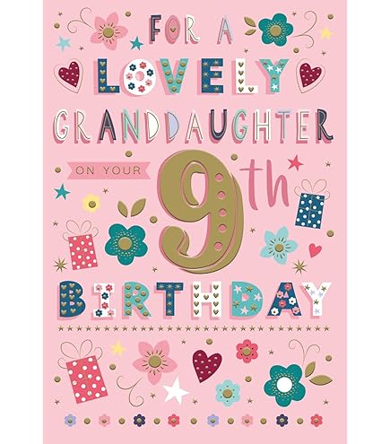 Granddaughter Birthday Card Age 9 / 9 Birthday ... - UK