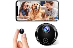 ANDTHERE Mini Camera Espion sans Fil, Micro Camera Surveillance Wifi Interieur/Exterieur sans Fil Discrete, Vision Nocturne et Détection de Mouvement, 1080P Petit Cachee Camera Espion Bebe Maison Chat Voiture