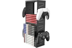 SONHOMAY Game Storage Tower Video Game Storage Stand Tower Universal Disc Holder Vertical Stand Organizer Tower for P X Series Games Game Disk Box Stand Rack Accessories