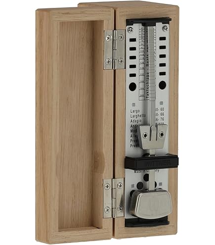 Wittner Maelzel metronoom, pyramide-model, houten behuizing, eiken bruin, mat, zonder bel