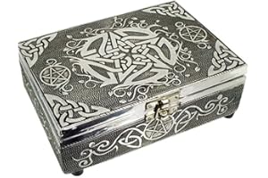 Find Something Different Scatola per tarocchi in Legno con pentacolo Celtico in Rilievo, bambù, Multicolore, 17.5 x 12.5 x 5.5 cm