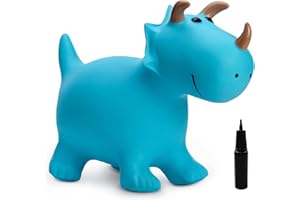 U&C Planet Animal Hopper per bambini,Dinosauro Hopper per bambini, Dinosauro Space Hopper,Gonfiabile rimbalzante Ride on Toys Regali per 2 3 4 5 6 anni Hop Along Yard Indoor Outdoor