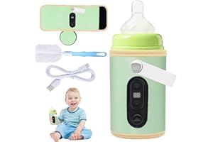 YISKY Calentador De Biberones Para Viajes, Calentador de Biberones USB con 6 temperaturas ajustables, Portátil Calienta Biberones, Temperatura ajustable Calienta Biberones, para El Hogar, Coche, Viajes