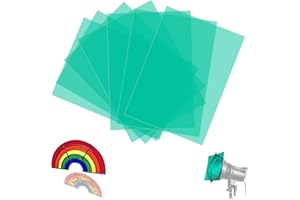 SWTYExt 7 Pezzi Filtri A4 Gelatine Fotografiche Verde Trasparente Sovrapponibili per Luce LED Studio Flash - Correzione Colore DIY