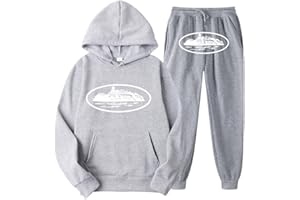 LIAOPUFUS Traje Para Hombres Corteiz Sudaderas Con Capucha y Pantalones Streetwear Traje de Música de Otoño Deportivo Neutro Corteiz