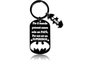 BOCHOI Portachiavi per Papà con Confezione Regalo, Portachiavi con Citazioni Eroiche, Acciaio Inossidabile 316L, Testo Inciso al Laser, Regalo di Compleanno e di Natale, Regali per Festa del Papà