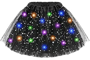 WKPBJX Light Up Tutu Skirts for Women, Tutu Skirts for Women, Light Up Tutu Sequins Stars Skirt, for Halloween Carniva Fancy Dress Christmas Party Costume