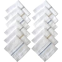 LealDealz Premium Cotton Handkerchief for Men Pack of 12 (White Free Size)