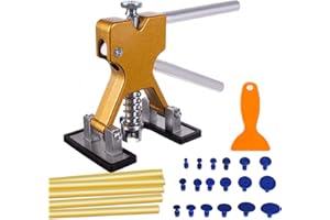 iHMeiju Paintless Car Dent Puller Kit, Dent Removal Kit Tool Car Dent Remover Auto Body Dent Repair Tool Kit Golden Lifter Dent Repair Puller for Car Body, Motorcycle, Refrigerator.