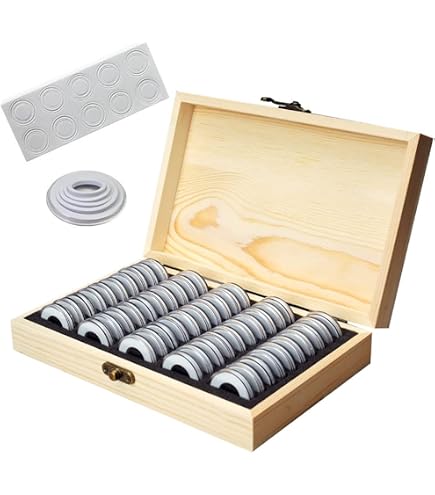 Qiilu Pièces de monnaie en bois rondes 50pcs pièces de monnaie rondes