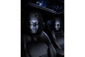 VIEWLEAF spöke ansikte nackstödsskydd set om 2 – halloween bilstolsöverdrag med läskig ansiktsdesign, elastisk universell bil