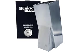 Huniox® Block- Ceppo per Coltelli da Cucina - Ceppo di Coltelli da Cucina - Porta Coltelli da Cucina Ceppo per Coltelli Vuoto - Ceppo Coltelli da Cucina Vuoto - Ceppo Portacoltelli da Cucina (Silver)