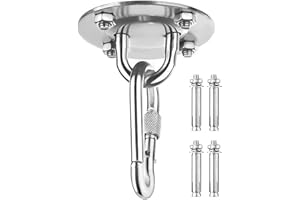 YOUTU Gancho de Techo, Soporte de Techo para Saco de Boxeo de Acero Inoxidable de hasta 400 kg, Gancho de Techo Resistente para Hamaca para Silla Colgante, Saco de Boxeo, Entrenador de Cabestrillo