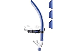 CAPAS Training Swim Snorkel for Lap Swimming, Swivel Headband Ultimate Fit Center-Mount Swimmers Snorkel with Liquid Silicone Mouthpiece Adjustable Strap, Designed for Adult Men Women