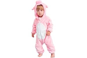 HAHASHOW Mono De Animal para Niño Pequeño Disfraz De Halloween Franela Peluche Cálido Romper con Capucha Ropa De Fiesta Regalos 2-36 Meses Mono