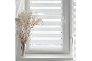 ‎HOME-VISION Home-Vision® DuoRollo Klemmfix, Doppelrollo ohne Bohren mit Klämmträgern, Rollos für Fenster und Türen (Weiß, B100cm x H150cm)