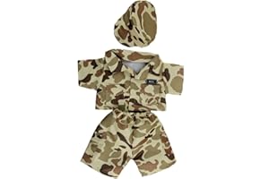 SPLODGE TEDDY PARTIES 10"/25cm Desert Army Camouflage Teddy Bear Costume Outfit Clothes - BEAR NOT INCLUDED