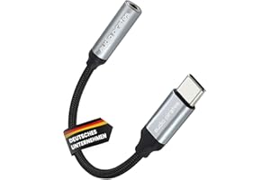 audio pirates USB-C auf Klinke Adapter, HiFi AUX Kabel 3,5mm Kopfhörer Adapter, USB C auf 3,5mm Klinkenbuchse mit Digital-Analog-Wandler (1er Pack - 0,15 Meter)