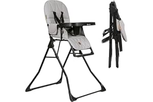 Olmitos – Trona evolutiva Bebé Plegable Ligera y Ultracompacta MINNA – Trona portátil de viaje 4.9kg ergonómica con Funda Acolchada de 6 meses a 3 años - reposapiés ajustable y Arnés 5 Puntos