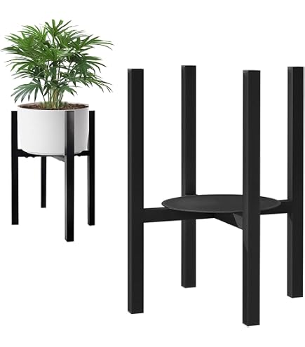 Dnyta Acryl Pflanzenständer, Schwarz – Moderner Blumentopfhalter Für Innen & Außen
