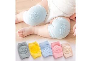 WIGNET Baby Crawling Knee Pads Smiley Design – Soft Anti-Slip Knee Protectors for Infants & Toddlers | Comfortable Safety Pads for Indoor & Outdoor Use Pack of 2