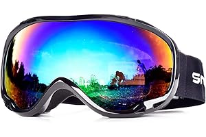 Snowledge Ski Snowboard Goggles with UV400 Protection, Skiing Snowboarding Goggles of Dual Lens with Anti Fog for Men, Women,Helmet Compatible