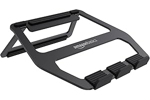Amazon Basics Foldable aluminum stand for portable PCs with display up to 33 cm (13"), Black