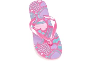 DINZIO Girls Heart Print Flip Flop