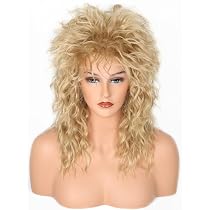 Vokuhila Perücke Blond – 80er Jahre Rockstar-Look Für Damen, Karneval, Halloween & 80s-Partys