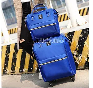 Lucario Travel Laptop Backpack with Wheels 17 inch, Rolling Laptop Trolley Bag Rucksack for Women with RFID Pockets, 2-in-1 Convertible Business Overnight Bag, Water Resistant School Daypack for Girl