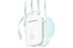 Wonlink Ripetitore WiFi Potente,1200Mbps Ripetitore WiFi 5GHz & 2,4GHz Dual Band WiFi Extender Supporta Modalità Ripetitore/Router/AP,Amplificatore WiFi WPS Funzione,1Porta Ethernet,4 Antennes Bianco