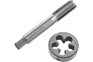 BEFUN Gewindeschneid M18 x 1.5mm, HSS Gewindebohrer und Schneideisen Set, Rechtsgewinde Feingewinde Schneider, Gerade Geriffelt Gewindeschneider