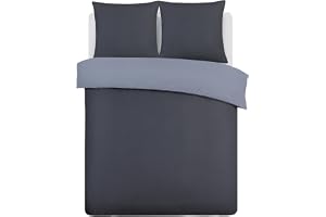 VISION grå vändbart påslakan - 2 st -155 x 220 cm - 100% bomull