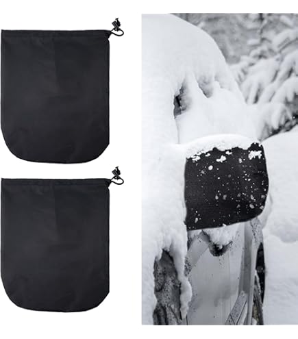 Voiture Côté Miroir Neige Housse, 2pcs Glace Gel Protecteur Pour Protection Auto Extérieur Arrière Vue Rétroviseur Pour Plupart De The Voitures Rétroviseurs - 33x27cm Tissu Oxford Enduit D'argent 210D