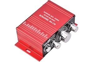 LAZMIN112 Mini amplificador de audio para el hogar, adaptador estéreo de alta fidelidad del receptor estéreo de alta fidelidad del sonido de alta fidelidad del sonido envolvente de doble canal 12V para el coche