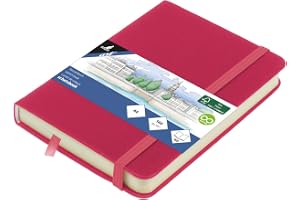Kangaro A6 Ruby PU hårt omslag skissbok 80 ark 140 gram gräddpapper med gummiband och band