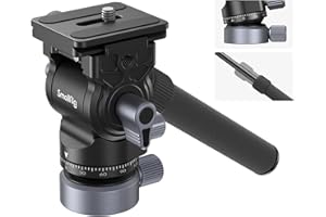 SMALLRIG Cabezal de Vídeo Fluido de Trípode, Placa de Liberación Rápida para Arca Swiss, Cabezal de Inclinación Panorámica para Cámaras DSLR para Viaje, Carga de hasta 8,8lb/4kg Solo 350g - 4170