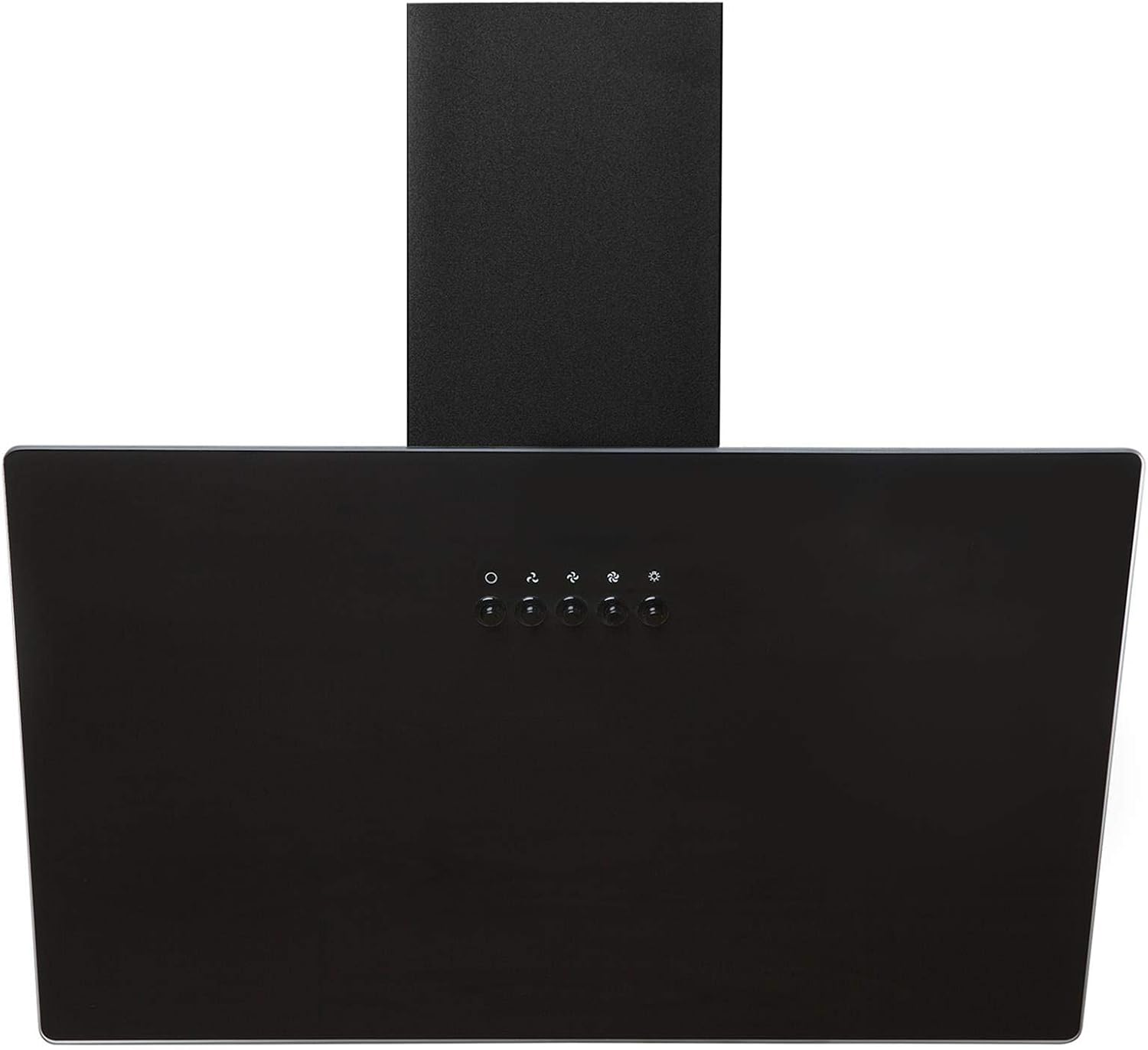 SIA AH60BL 60cm Black Angled Glass Chimney Cooker Hood Kitchen Extractor Fan With 3 Speeds & LED Lights