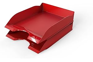 Durable Basic 1701674080 - Bandeja para Cartas (tamaño A4, 6 Unidades), Color Rojo