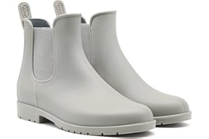 Geweo Wellies Femmes Chelsea Imperméable Coupe-Vent en Noir Marron Gris Rouge Rose Blanc Endroit Taille 35-43