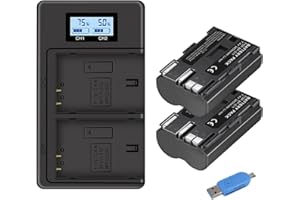 CITYORK 2 Pack 2650mAh BP-511 Akku + Dual LCD USB Ladegerät für Canon BP-511 BP-511A Canon EOS 5D, 50D, 40D, 20D, 30D, 10D, Digital Rebel, D60, 300D, D30