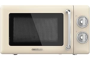 Cecotec Mikrowelle mit Grill Proclean 3110 Retro Beige Mechanische, 700 W in 6 Stufen, Timer bis zu 30 Minuten, Auftaumodus, 
