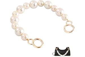 Xiazw Sturdy Large Imitation Pearl Bead Purse Handle Strap Bag Charms Handbag Chain Replacement Accessories Decoration (Gold)