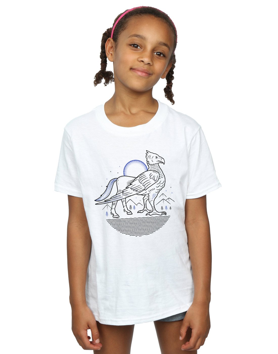 Absolute-Cult-Harry-Potter-Mdchen-Buckbeak-Line-Art-T-Shirt